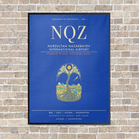 Thumbnail for Nursultan Nazarbayev International Airport Astana NQZ - Canvas Framed - Blue