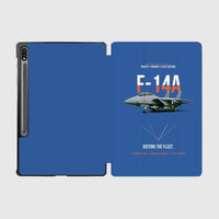 Thumbnail for F-14A Tomcat Defend The Fleet design on blue samsung tablet tablet case