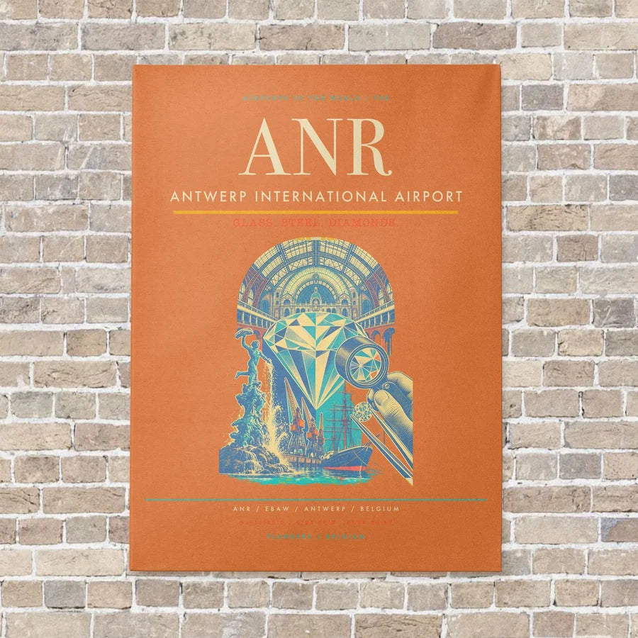 Antwerp International Airport ANR - Canvas No Frame - Orange
