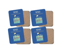 Thumbnail for Teesside International Airport (MME) design on blue 4 pieces set coaster