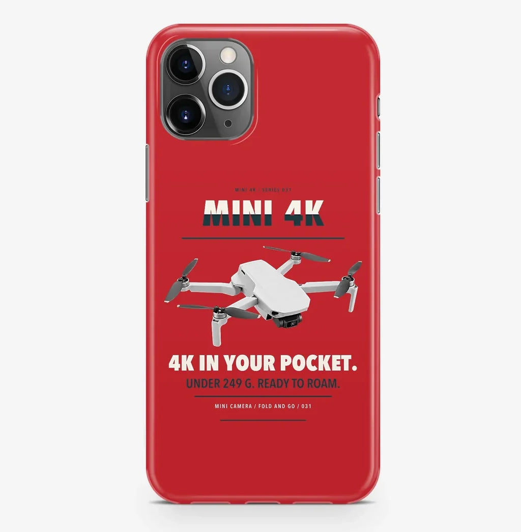 DJI Mini 4K Case ProMax design on red iphone case promax