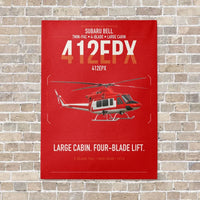 Thumbnail for SUBARU Bell 412EPX vertical canvas print - no frame - red background