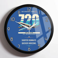 Thumbnail for Boeing 720B design on blue framed wall clock