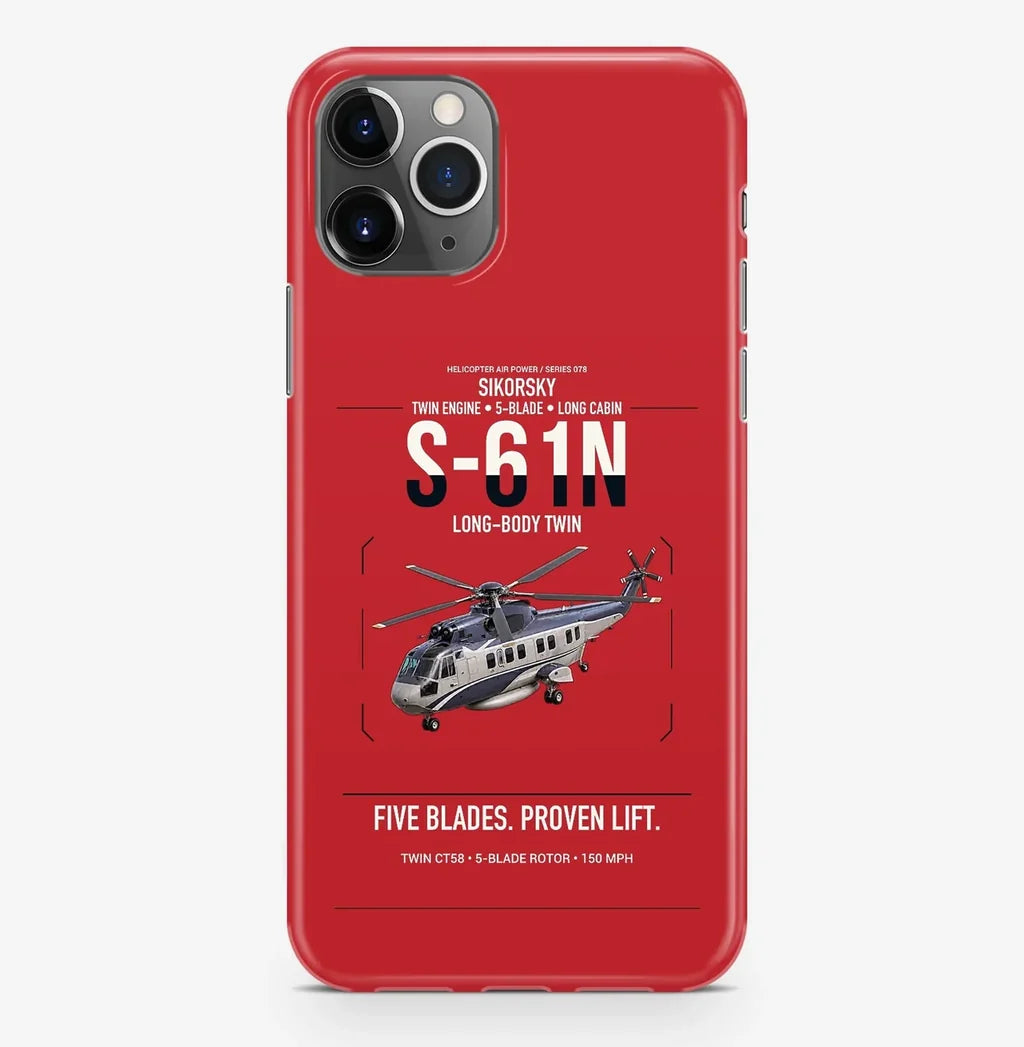 Sikorsky S-61N design on red magsafe iphone case, for iPhone Pro Max
