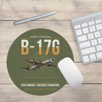 Thumbnail for B-17G Flying Fortress design on green army round mouse pad