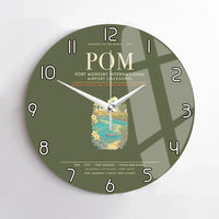 Thumbnail for Port Moresby International Airport POM Wall-Clock No-Frame - Green Army