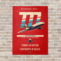 Thumbnail for Boeing 777F vertical canvas print - no frame - red background