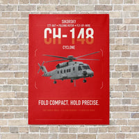 Thumbnail for Sikorsky CH-148 Cyclone vertical canvas print - no frame - red background