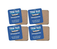Thumbnail for Daher TBM 960 design on blue 4 pieces set coaster