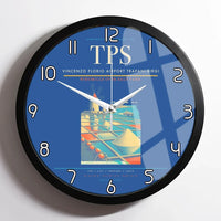 Thumbnail for Vincenzo Florio Airport Trapani-Birgi (TPS) design on blue framed wall clock