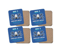 Thumbnail for DJI Neo 2 design on blue 4 pieces set coaster