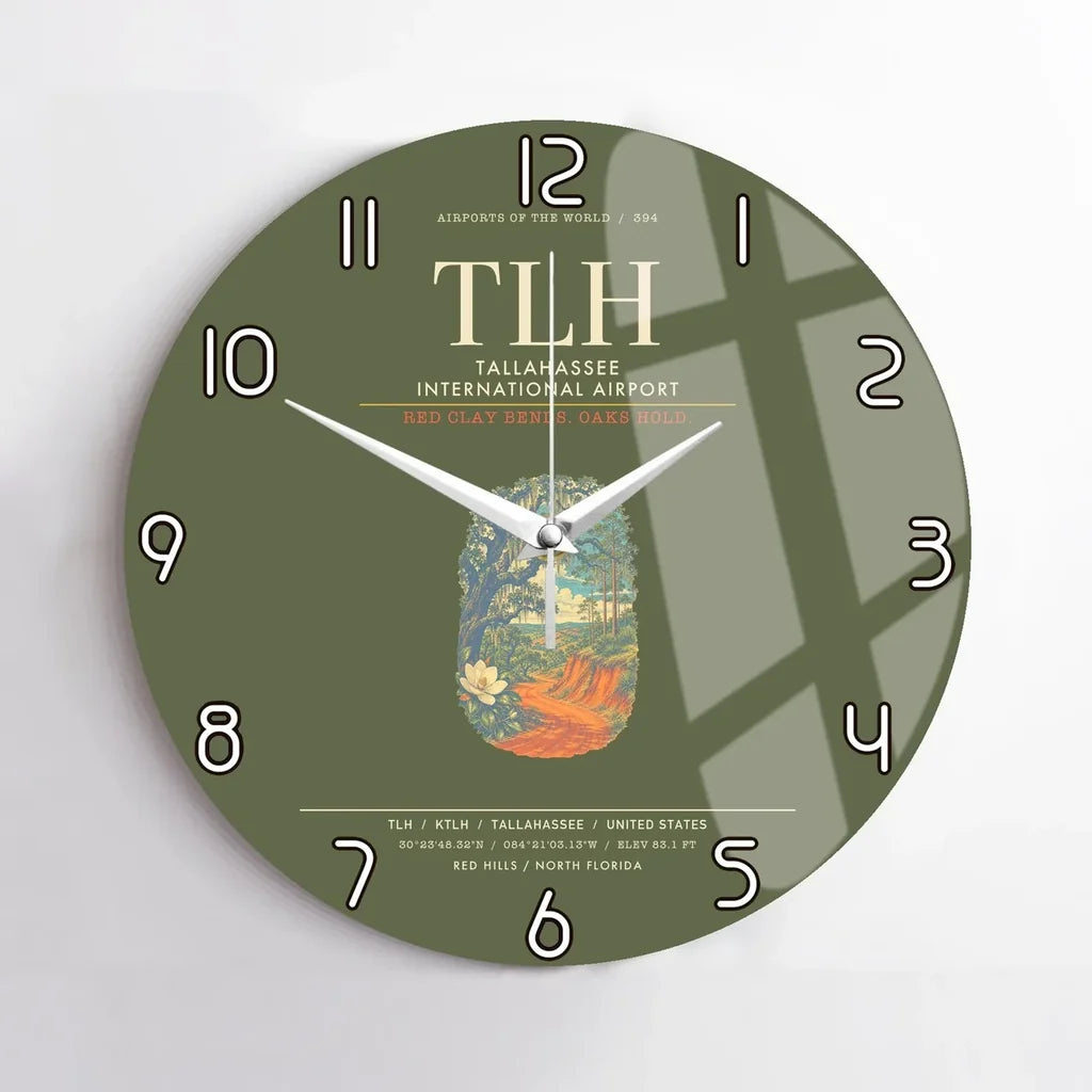 Tallahassee International Airport TLH Wall-Clock No-Frame - Green Army