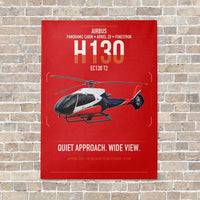 Thumbnail for Airbus H130 vertical canvas print - no frame - red background