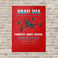 Thumbnail for Parrot ANAFI USA vertical canvas print - no frame - red background