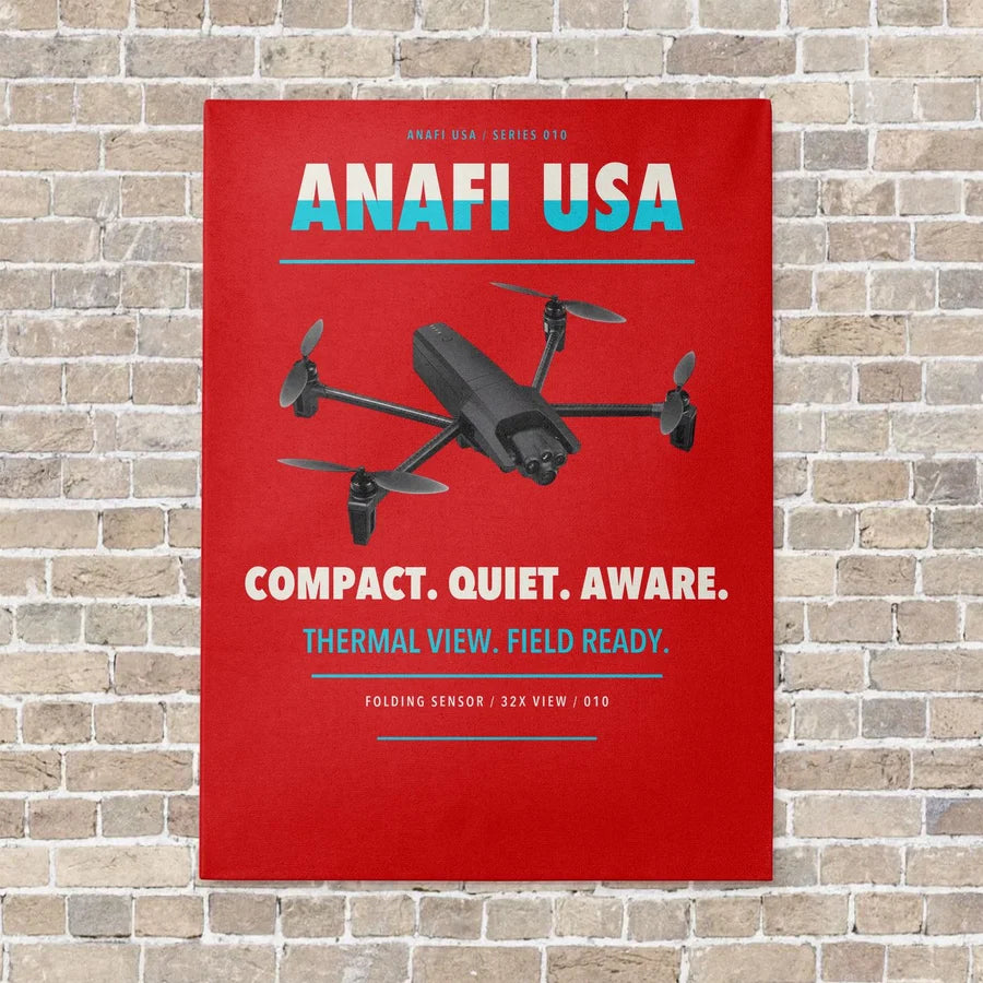 Parrot ANAFI USA vertical canvas print - no frame - red background