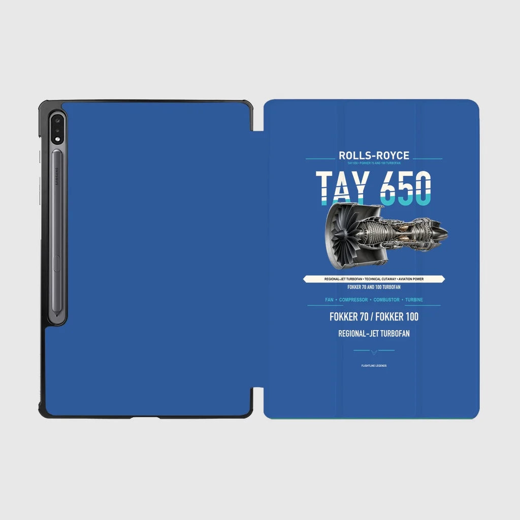 TAY 650 design on blue samsung tablet tablet case