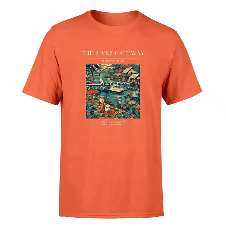 VINTAGE G4066 - The River Gateway - Premium T-Shirt design on orange premium t shirt