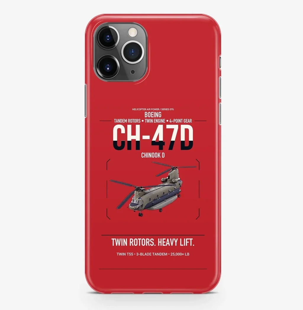 Boeing CH-47D design on red magsafe iphone case, for iPhone Pro Max