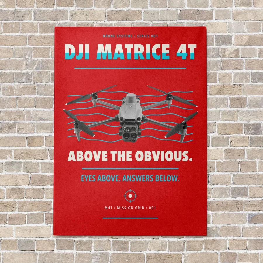 DJI Matrice 4T vertical canvas print - no frame - red background