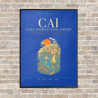Thumbnail for Cairo International Airport CAI - Canvas Framed - Blue