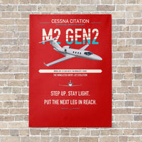 Thumbnail for Cessna Citation M2 Gen2 vertical canvas print - no frame - red background