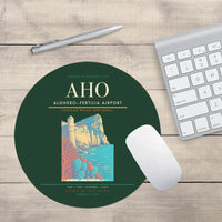 Thumbnail for AlgheroFertilia Airport AHO Mouse-Pad Round - Dark Green