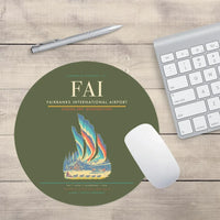 Thumbnail for Fairbanks International Airport (FAI) design on green army round mouse pad