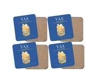 Thumbnail for Vaasa Airport (VAA) design on blue 4 pieces set coaster