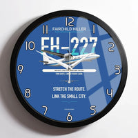Thumbnail for Fairchild Hiller FH-227B design on blue framed wall clock