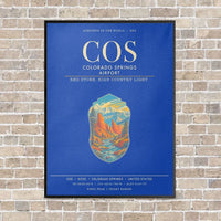 Thumbnail for Colorado Springs Airport COS - Canvas Framed - Blue