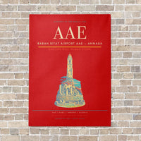 Thumbnail for Rabah Bitat Airport AAE — Annaba vertical canvas print - no frame - red background