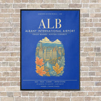 Thumbnail for Albany International Airport ALB - Canvas Framed - Blue