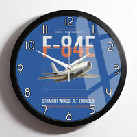Thumbnail for F-84E Thunderjet design on blue framed wall clock