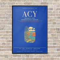 Thumbnail for Atlantic City International Airport ACY - Canvas Framed - Blue