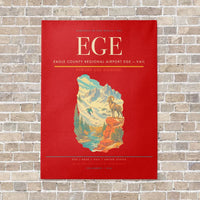 Thumbnail for Eagle County Regional Airport EGE — Vail vertical canvas print - no frame - red background