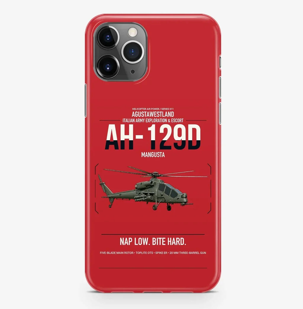 AgustaWestland AH-129D Mangusta design on red magsafe iphone case, for iPhone Pro Max