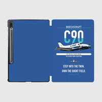 Thumbnail for Beechcraft King Air C90 design on blue samsung tablet tablet case