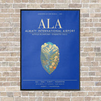Thumbnail for Almaty International Airport ALA - Canvas Framed - Blue