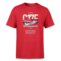 Thumbnail for Cessna 175 Skylark design on red t-shirt, single-side print