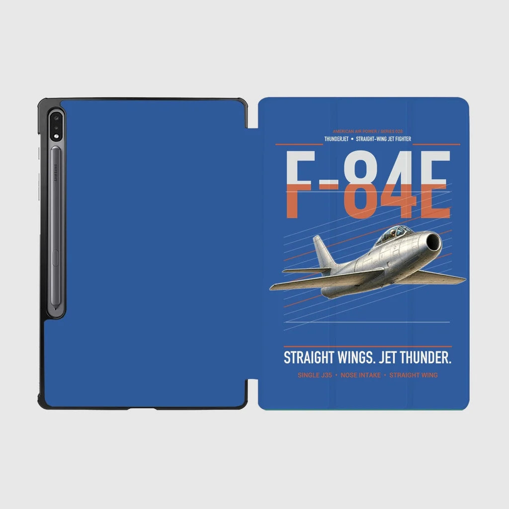 F-84E Thunderjet design on blue samsung tablet tablet case