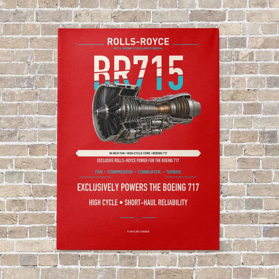 BR715 vertical canvas print - no frame - red background