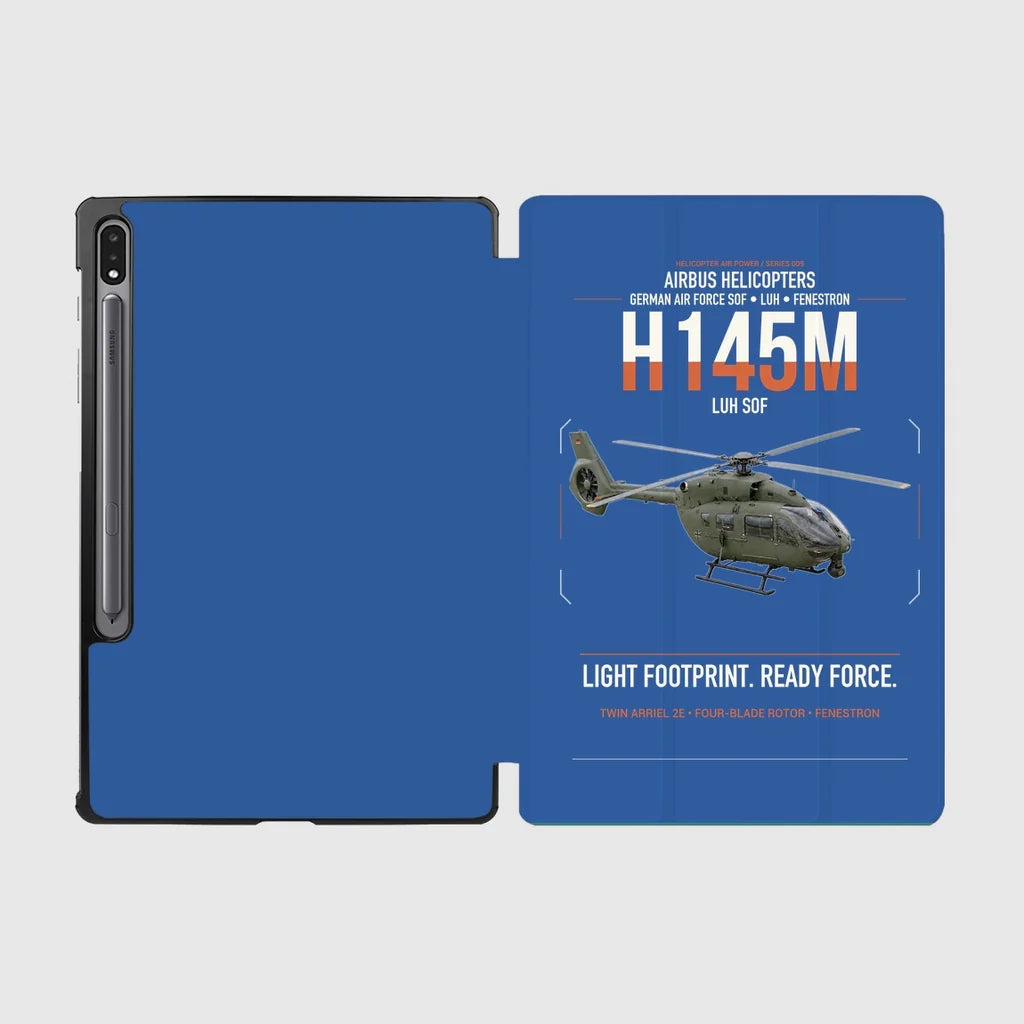 Airbus Helicopters H145M LUH SOF design on blue samsung tablet tablet case