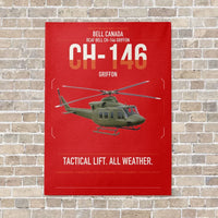 Thumbnail for Bell Canada CH-146 Griffon vertical canvas print - no frame - red background
