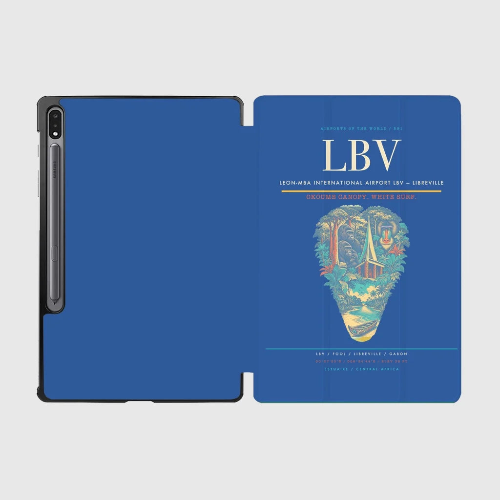 Leon-Mba International Airport (LBV) design on blue samsung tablet tablet case