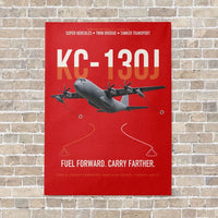 Thumbnail for KC-130J SUPER HERCULES vertical canvas print - no frame - red background