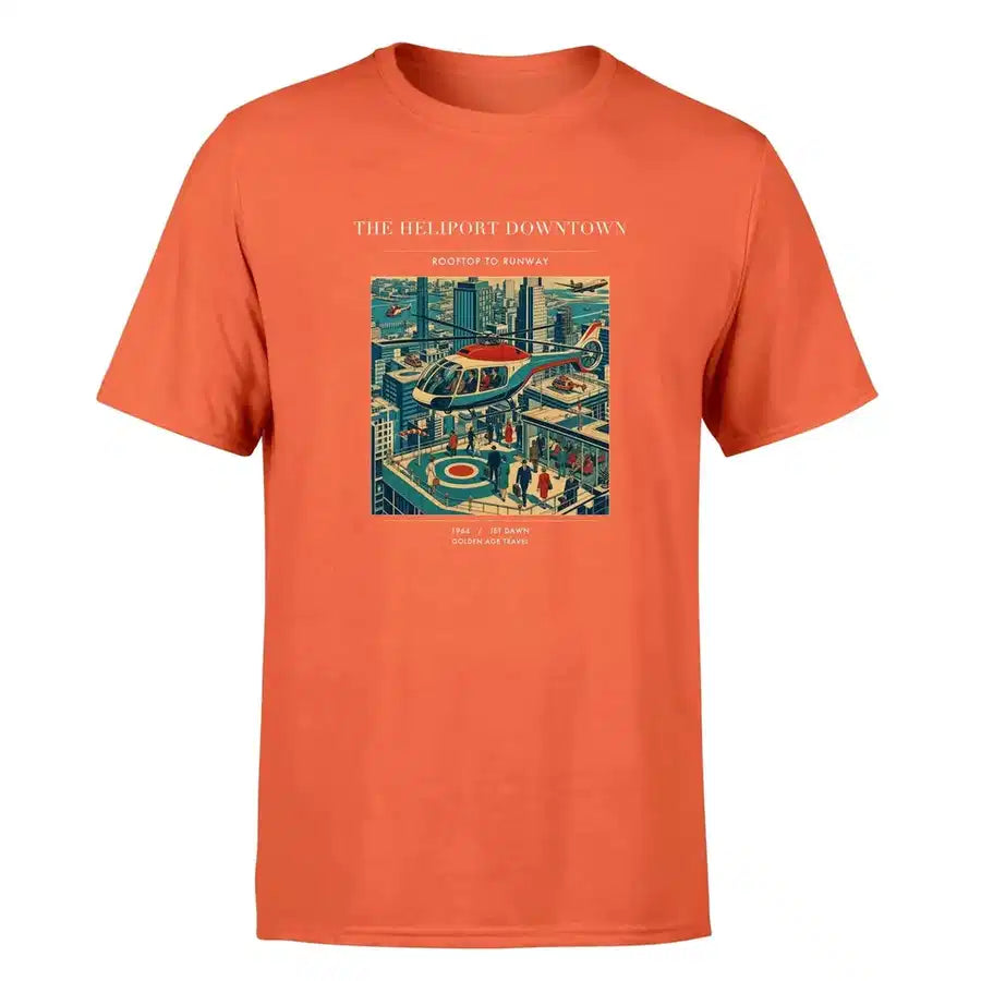 VINTAGE G4127 - The Heliport Downtown - Premium T-Shirt design on orange premium t shirt