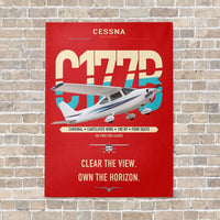 Thumbnail for Cessna 177B Cardinal vertical canvas print - no frame - red background