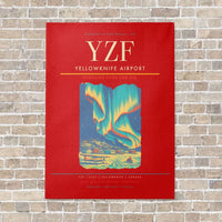 Thumbnail for Yellowknife Airport YZF vertical canvas print - no frame - red background