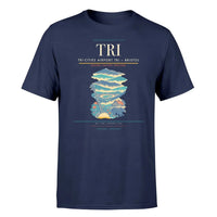 Thumbnail for Tri-Cities Airport (TRI) T-Shirt single-side front print in Navy Blue | tri-cities-airport-tri-double-side-t-shirt