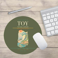 Thumbnail for Toyama Airport (TOY) design on green army round mouse pad